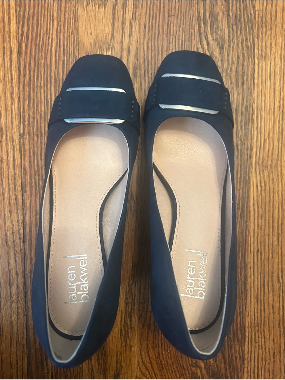Lauren Blakwell- Navy Suede Square-Toe Flats 💙💙💙💙